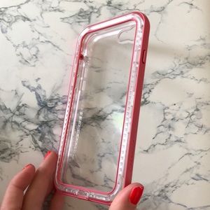 iPhone 7/8 Clear Lifeproof case with pink